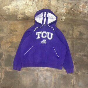 Vintage Champs TCU Horned Frogs Hoodie Sweatshirt Large